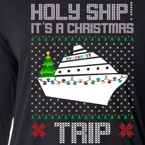 Holy Ship It's A Christmas Trip Family Vacation Cruise Cooling Performance Long Sleeve Crew