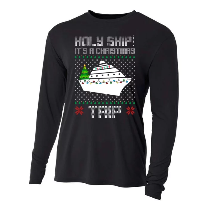 Holy Ship It's A Christmas Trip Family Vacation Cruise Cooling Performance Long Sleeve Crew