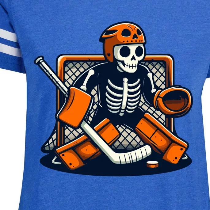 Halloween Skeleton Ice Hockey Goalie Gift Enza Ladies Jersey Football T-Shirt