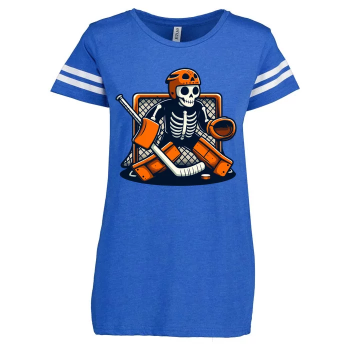 Halloween Skeleton Ice Hockey Goalie Gift Enza Ladies Jersey Football T-Shirt