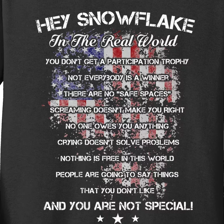 Hey Snowflake In The Real World Veteran Military Kids Long Sleeve Shirt