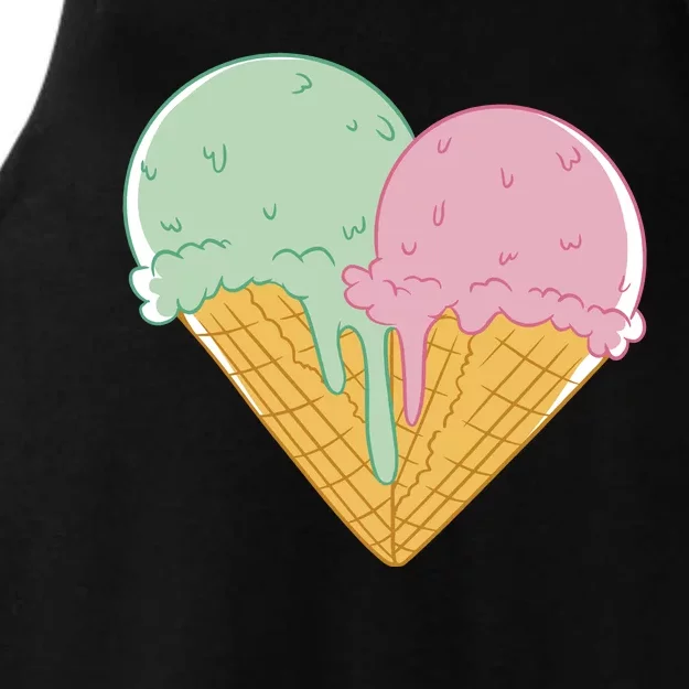 Heart Shaped Ice Cream Cute Gift Ladies Tri-Blend Wicking Tank