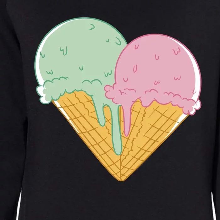 Heart Shaped Ice Cream Cute Gift Womens California Wash Sweatshirt