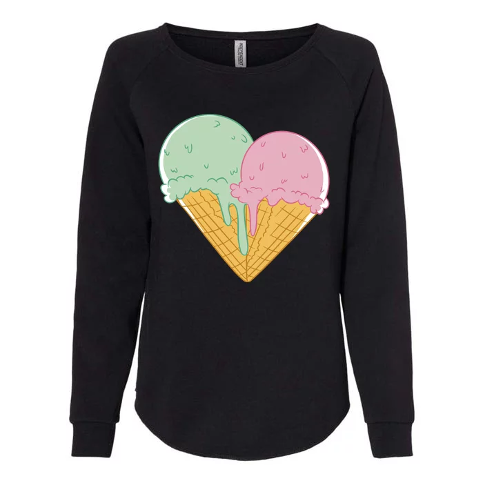 Heart Shaped Ice Cream Cute Gift Womens California Wash Sweatshirt