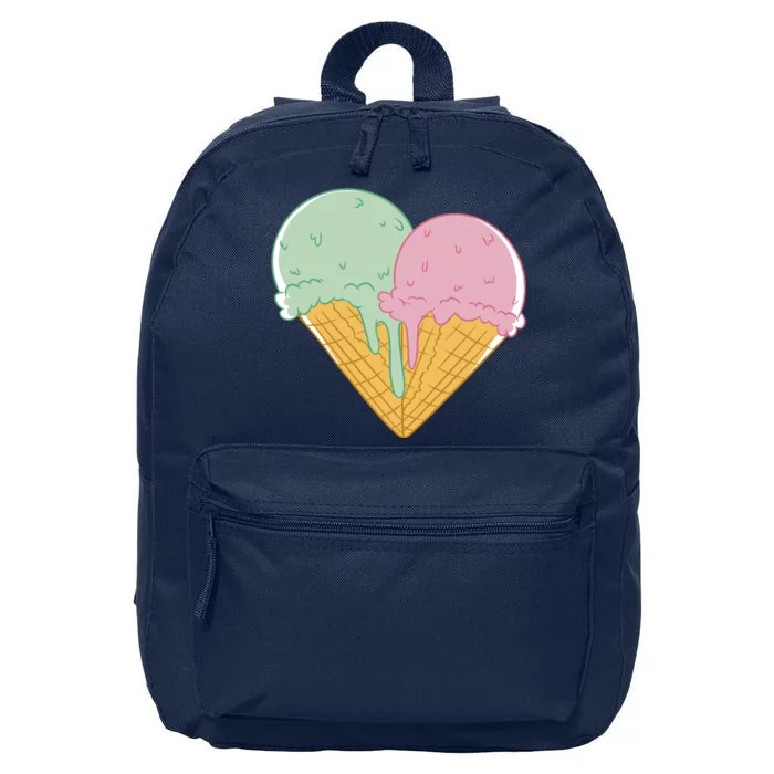 Heart Shaped Ice Cream Cute Gift 16 in Basic Backpack