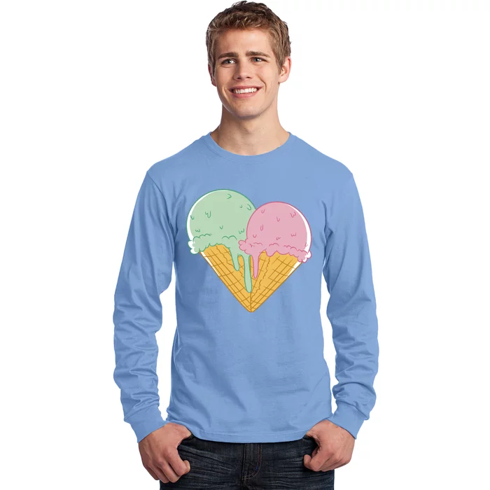 Heart Shaped Ice Cream Cute Gift Long Sleeve Shirt