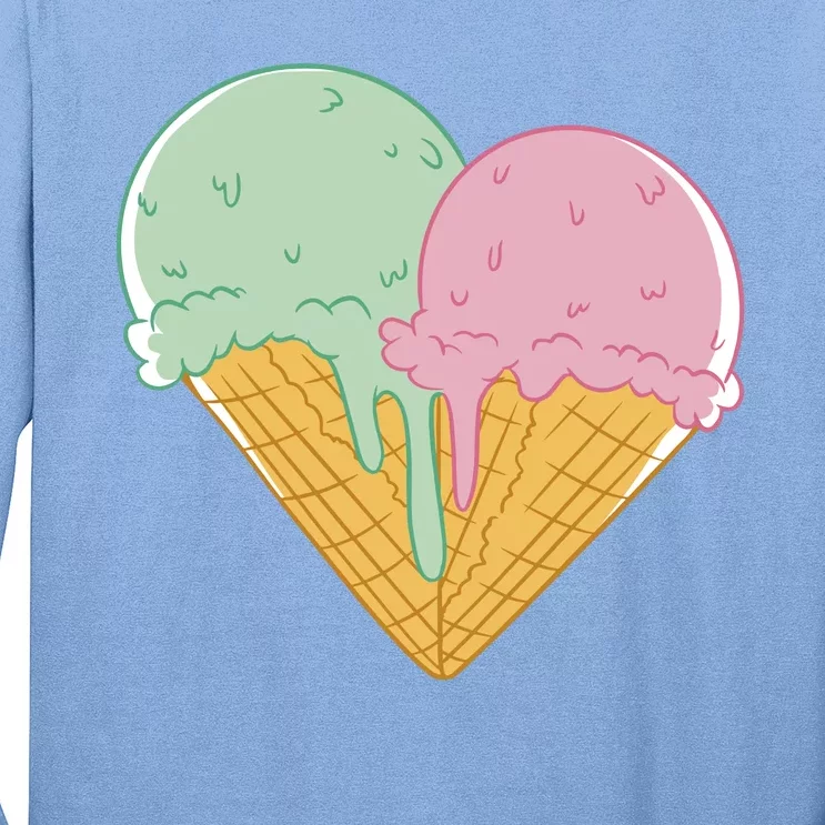 Heart Shaped Ice Cream Cute Gift Long Sleeve Shirt