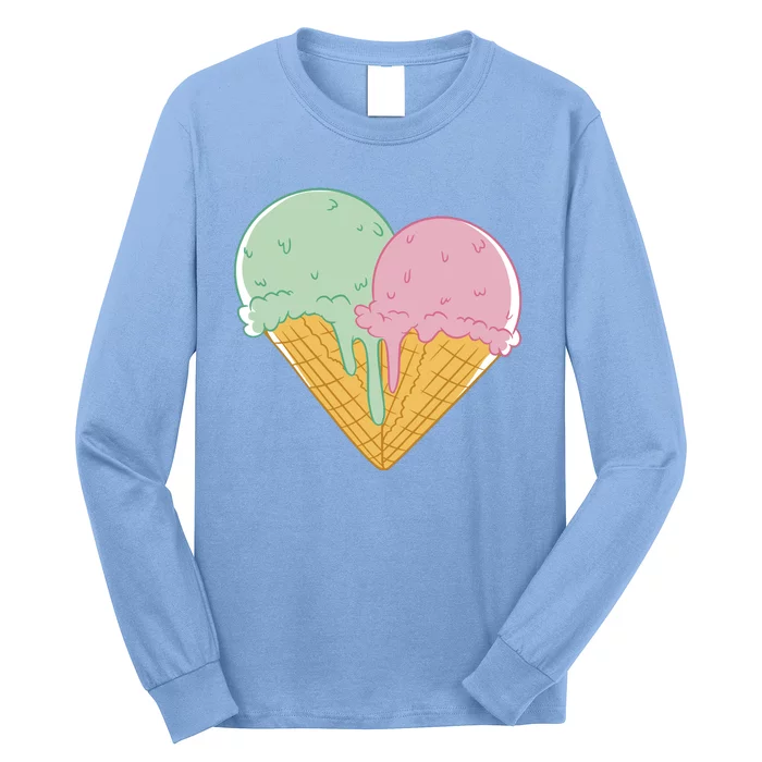 Heart Shaped Ice Cream Cute Gift Long Sleeve Shirt