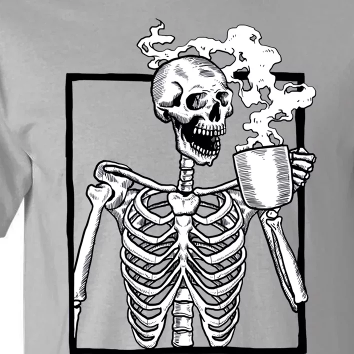 Halloween Skeleton Ing Coffee Funny Skull Gift Tall T-Shirt