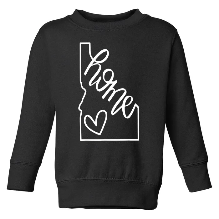 Home State Idaho Home Handlettered Graphic Toddler Sweatshirt