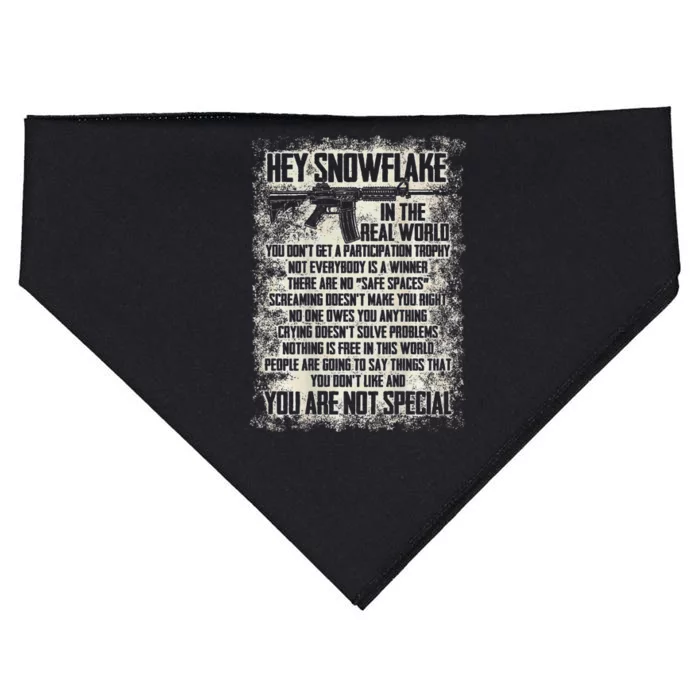 Hey Snowflake In The Real World USA-Made Doggie Bandana