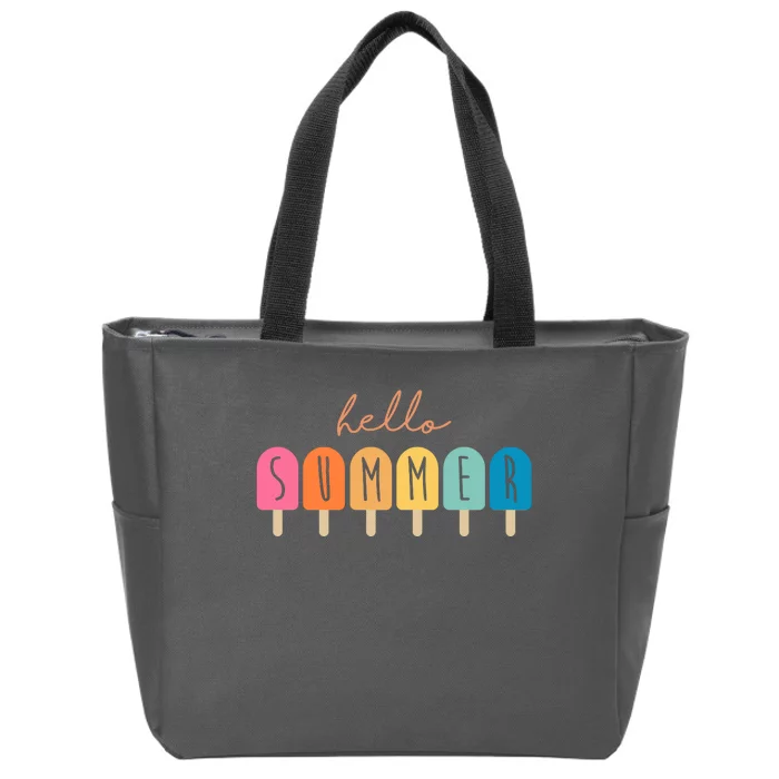 Hello Summer Ice Cream Zip Tote Bag