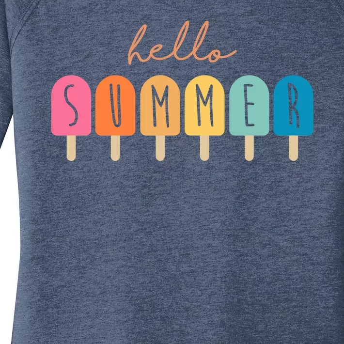 Hello Summer Ice Cream Women's Perfect Tri Tunic Long Sleeve Shirt