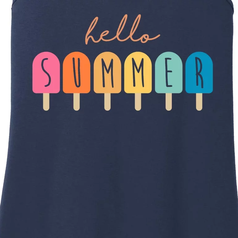 Hello Summer Ice Cream Ladies Essential Tank