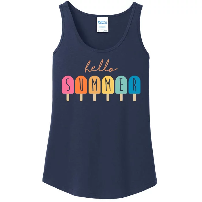 Hello Summer Ice Cream Ladies Essential Tank