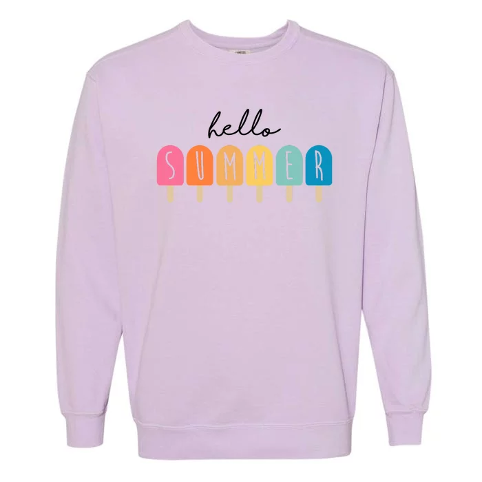 Hello Summer Ice Cream Garment-Dyed Sweatshirt