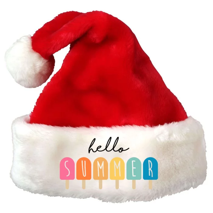 Hello Summer Ice Cream Premium Christmas Santa Hat