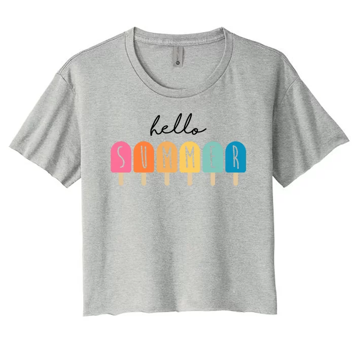 Hello Summer Ice Cream Women's Crop Top Tee