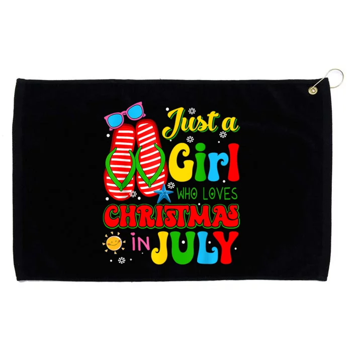 Hello Summer Just A Girl Who Loves Christmas In July Gift Grommeted Golf Towel