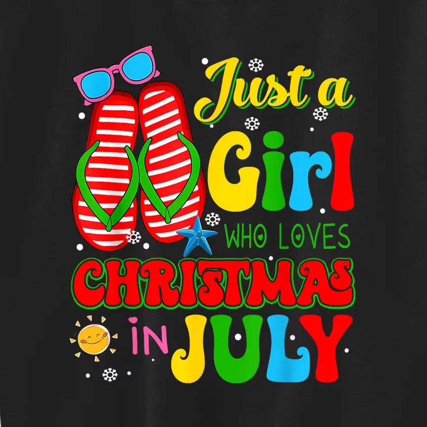 Hello Summer Just A Girl Who Loves Christmas In July Gift Kids Sweatshirt