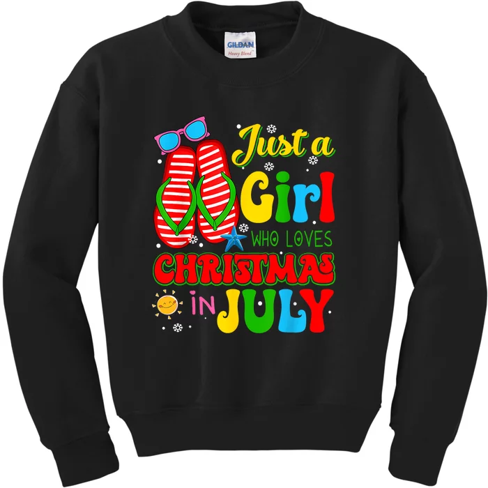 Hello Summer Just A Girl Who Loves Christmas In July Gift Kids Sweatshirt