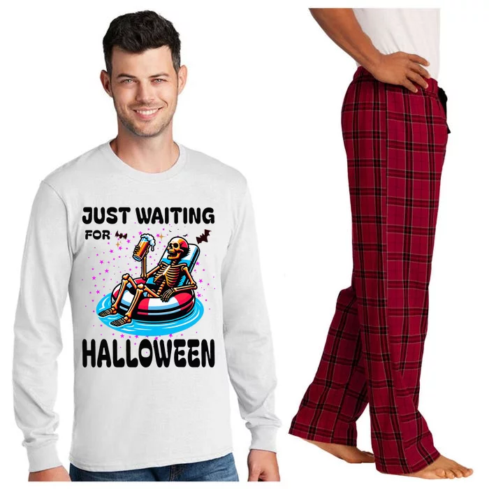 Halloween Skeleton Just Waiting For Halloween Long Sleeve Pajama Set