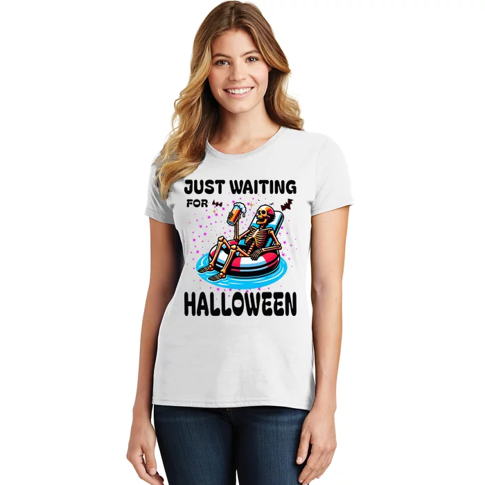 Halloween Skeleton Just Waiting For Halloween Women's T-Shirt