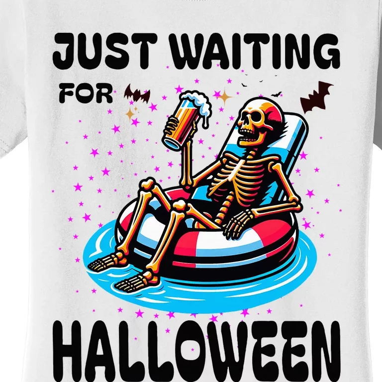 Halloween Skeleton Just Waiting For Halloween Women's T-Shirt