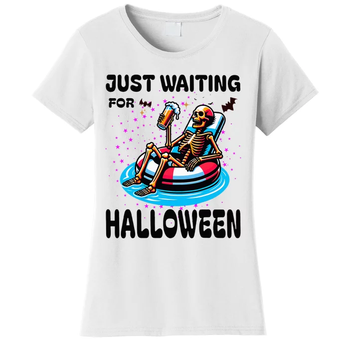 Halloween Skeleton Just Waiting For Halloween Women's T-Shirt