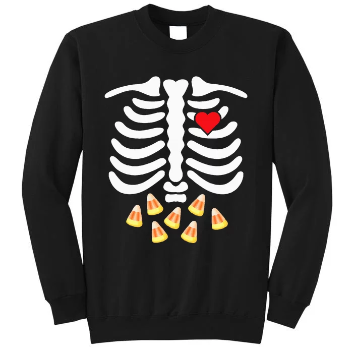 Halloween Skeleton Junk Food Belly Candy Corn Sweatshirt