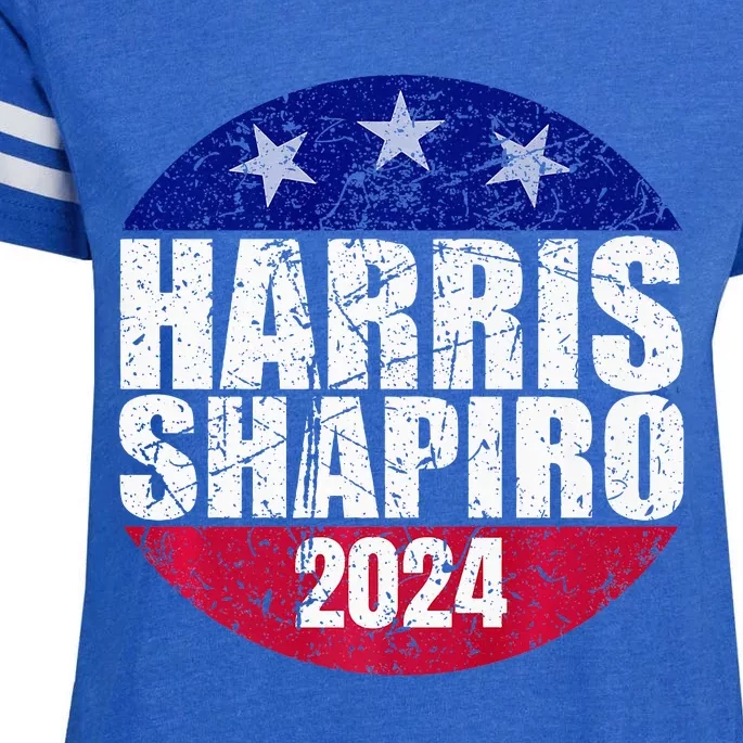 Harris Shapiro Kamala For President Shapiro For Vp Vote 2024 Premium Enza Ladies Jersey Football T-Shirt