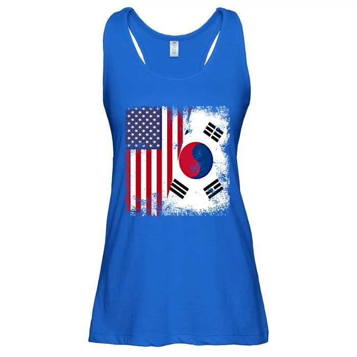 Half South Korean Flag Vintage Usa Gift Cool Gift Ladies Essential Flowy Tank