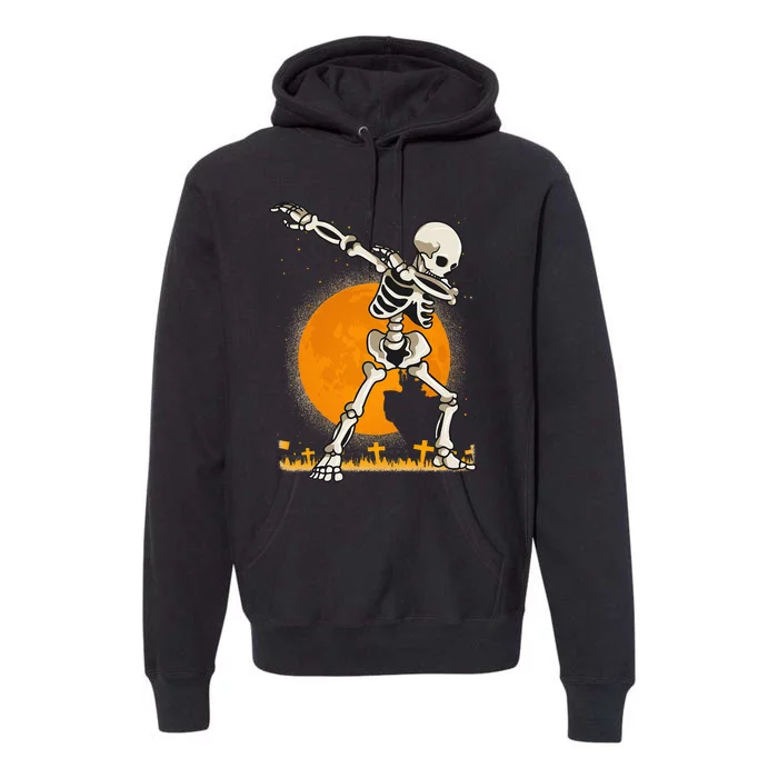 Halloween Shirts Kids Girl Dabbing Skeleton Costume Premium Hoodie