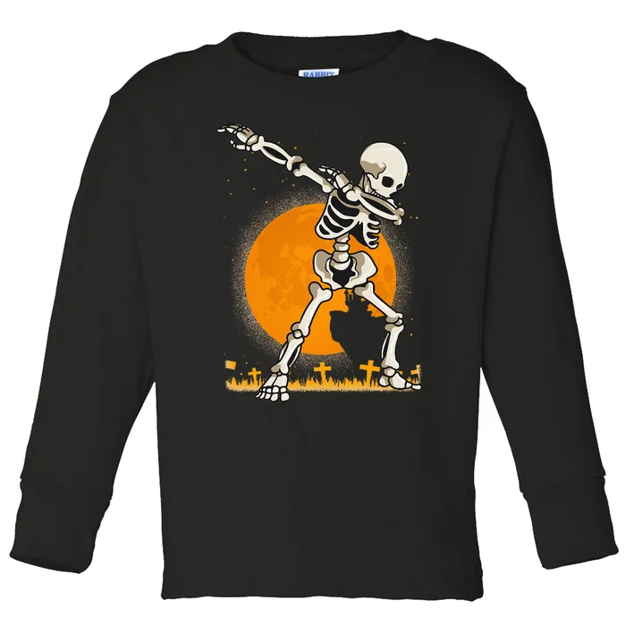 Halloween Shirts Kids Girl Dabbing Skeleton Costume Toddler Long Sleeve Shirt