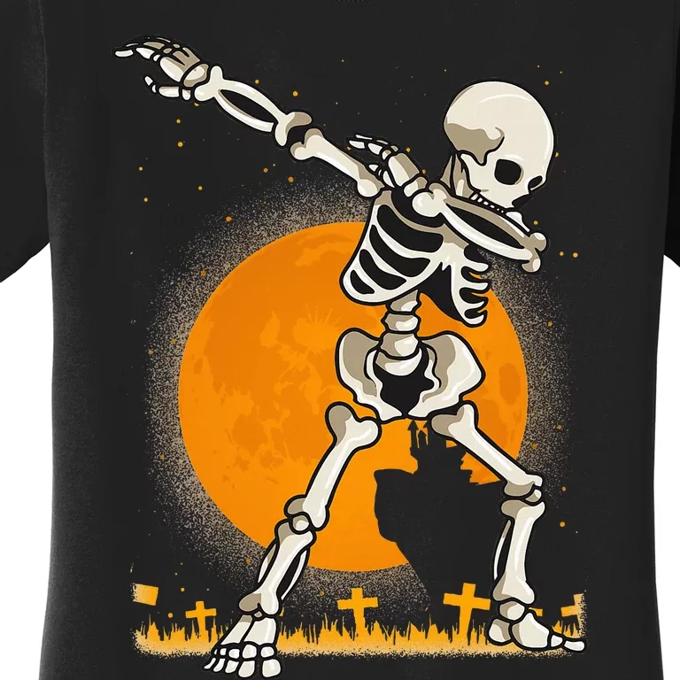 Halloween Shirts Kids Girl Dabbing Skeleton Costume Women's T-Shirt