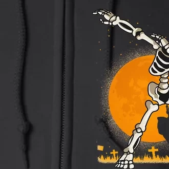 Halloween Shirts Kids Girl Dabbing Skeleton Costume Full Zip Hoodie