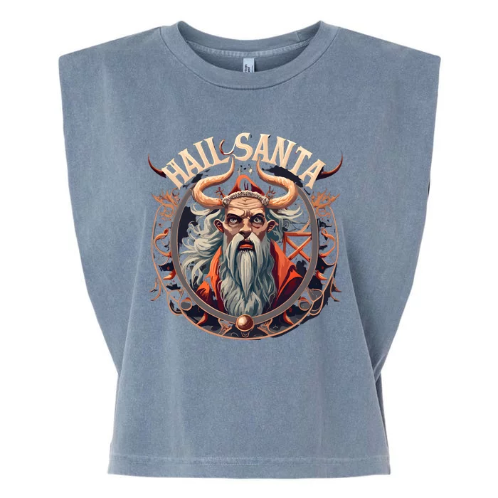 Hail Santa Krampus Gothic Christmas Garment-Dyed Women's Muscle Tee