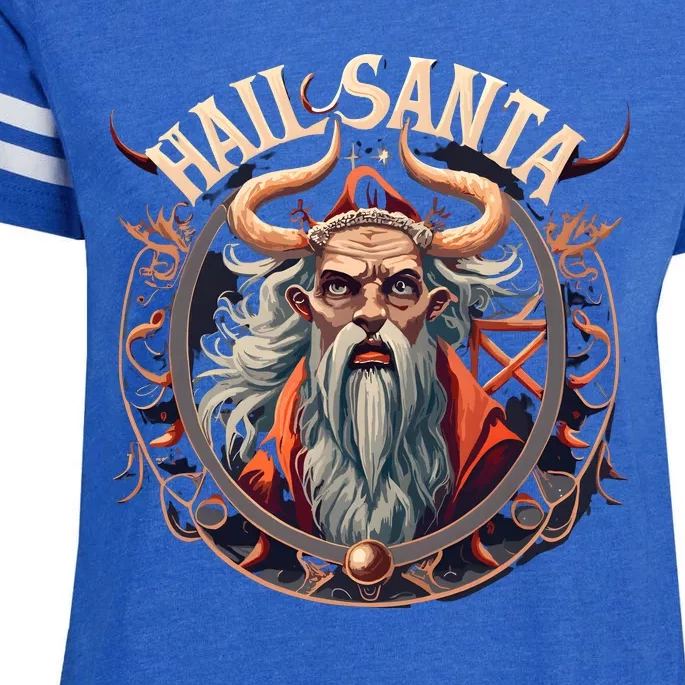 Hail Santa Krampus Gothic Christmas Enza Ladies Jersey Football T-Shirt