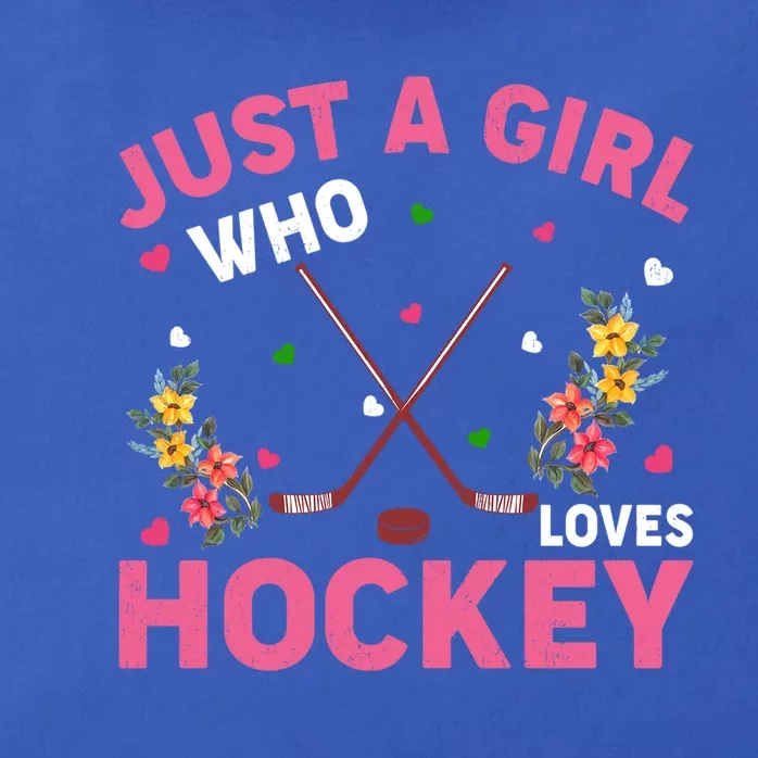 Hockey Sports Lover Just A Who Loves Hockey Funny Gift Zip Tote Bag