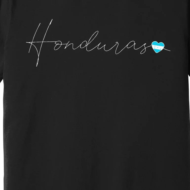 Honduras Simple Love Honduran Flag Heart On Honduras Premium T-Shirt