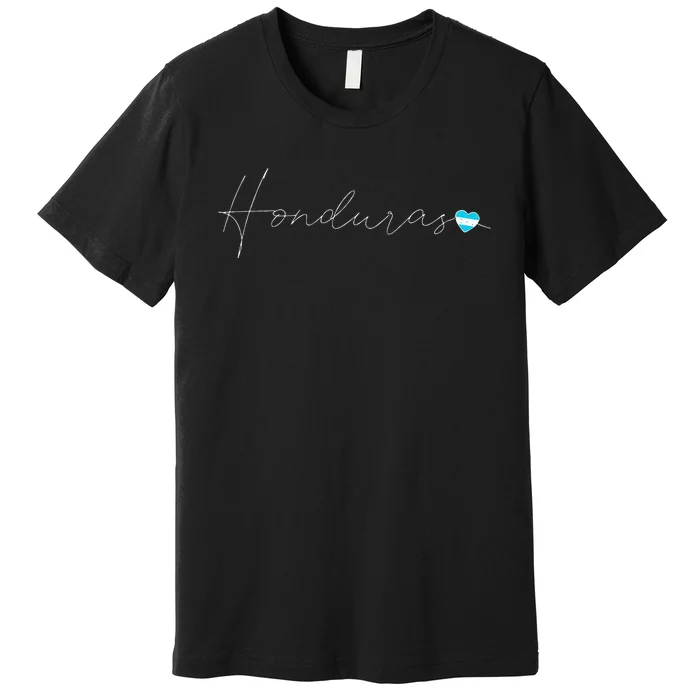 Honduras Simple Love Honduran Flag Heart On Honduras Premium T-Shirt