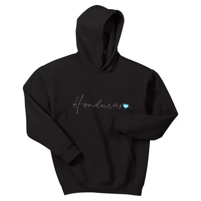 Honduras Simple Love Honduran Flag Heart On Honduras Kids Hoodie