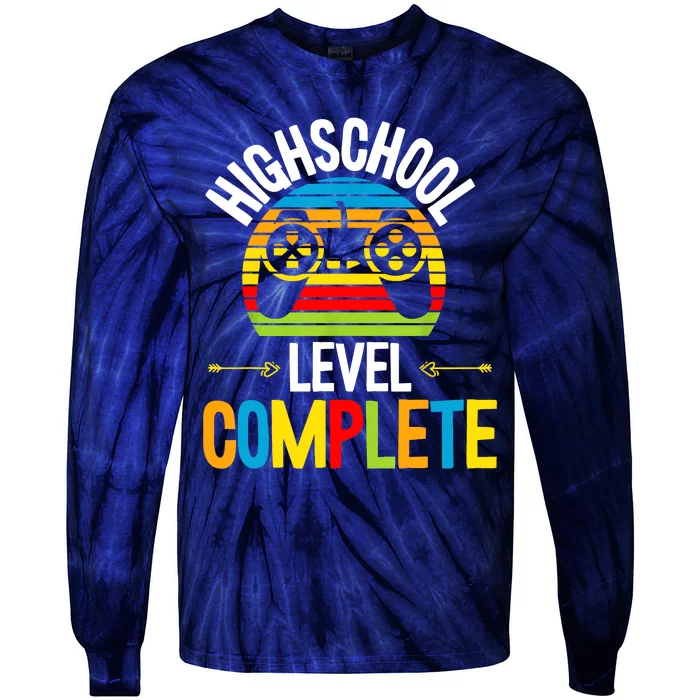 High School Level Complete Graduation Gamer Grad Student Tie-Dye Long Sleeve Shirt