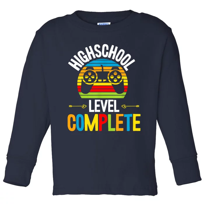 High School Level Complete Graduation Gamer Grad Student Toddler Long Sleeve Shirt