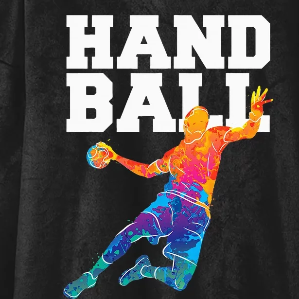 Handball Sports Lover Athlete Athletic Handball Player Hooded Wearable Blanket