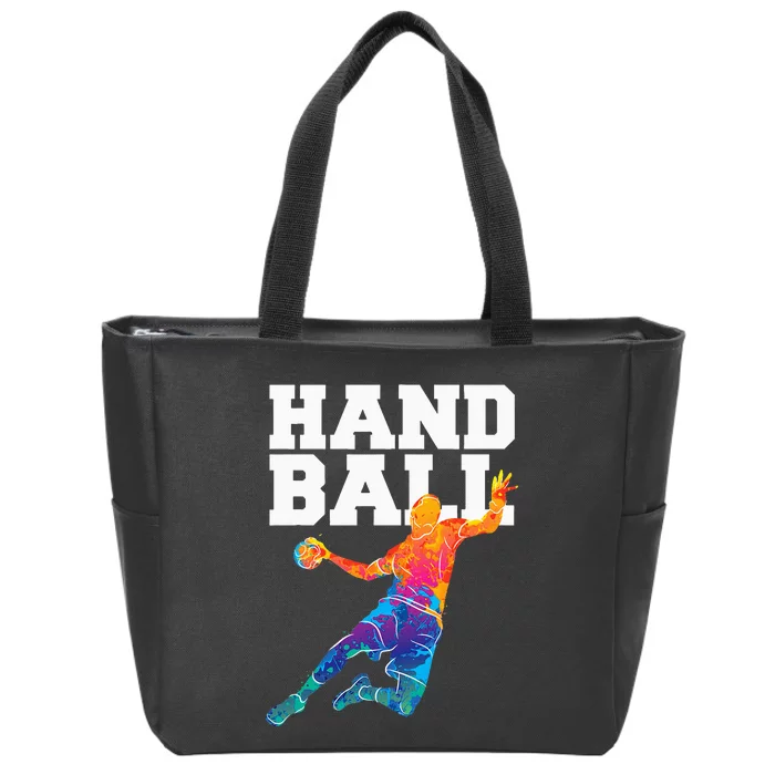 Handball Sports Lover Athlete Athletic Handball Player Zip Tote Bag