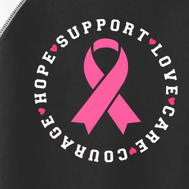 Hope Support Love Family Breast Cancer Survivor Pink Ribbon Toddler Fine Jersey T-Shirt