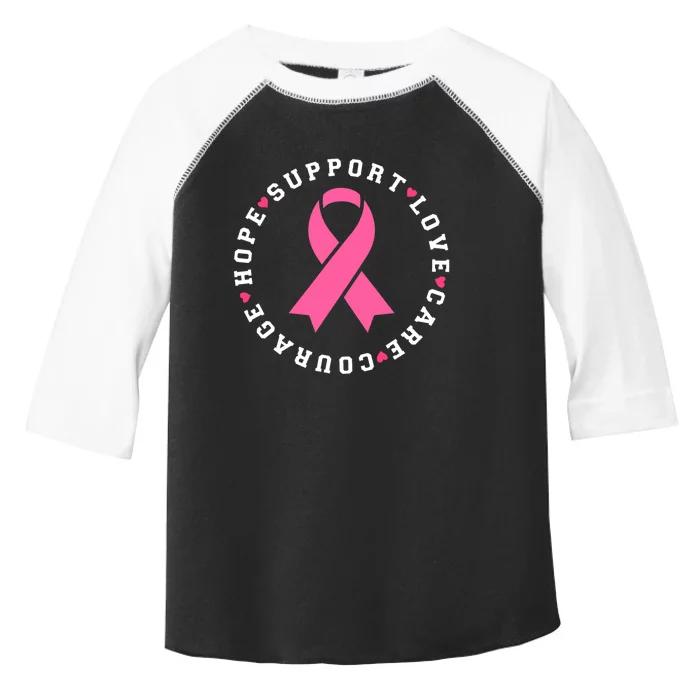 Hope Support Love Family Breast Cancer Survivor Pink Ribbon Toddler Fine Jersey T-Shirt