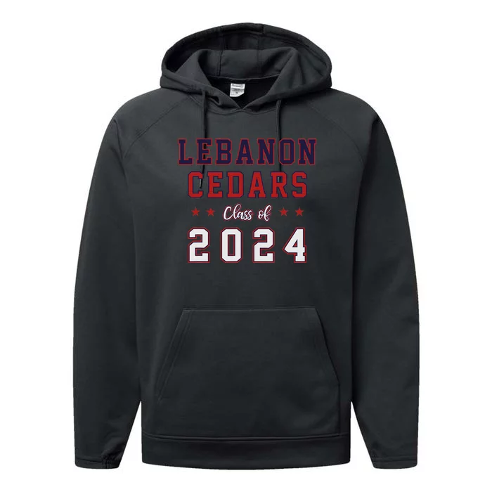 High School Lebanon Cedars Class Of 2024 Performance Fleece Hoodie