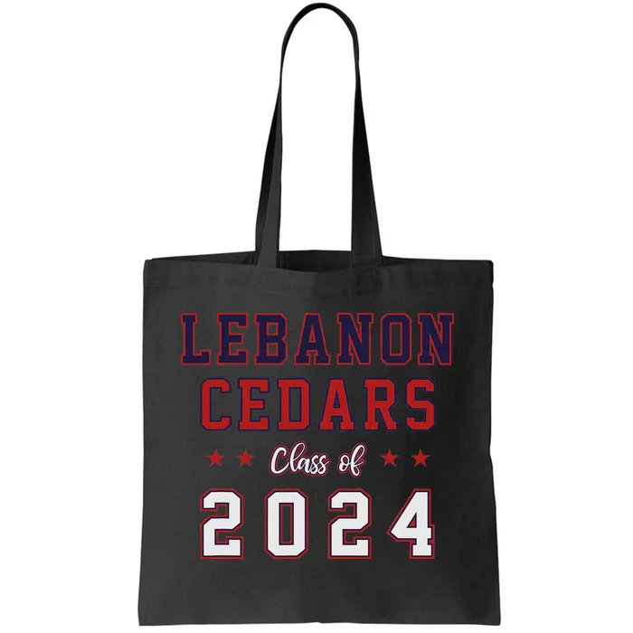 High School Lebanon Cedars Class Of 2024 Tote Bag